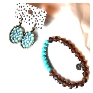 Teal and Brown Jewelry Set